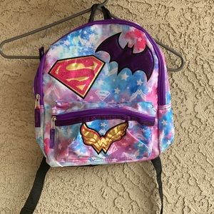 Superhero wonder woman superman Batman backpack NEW!!